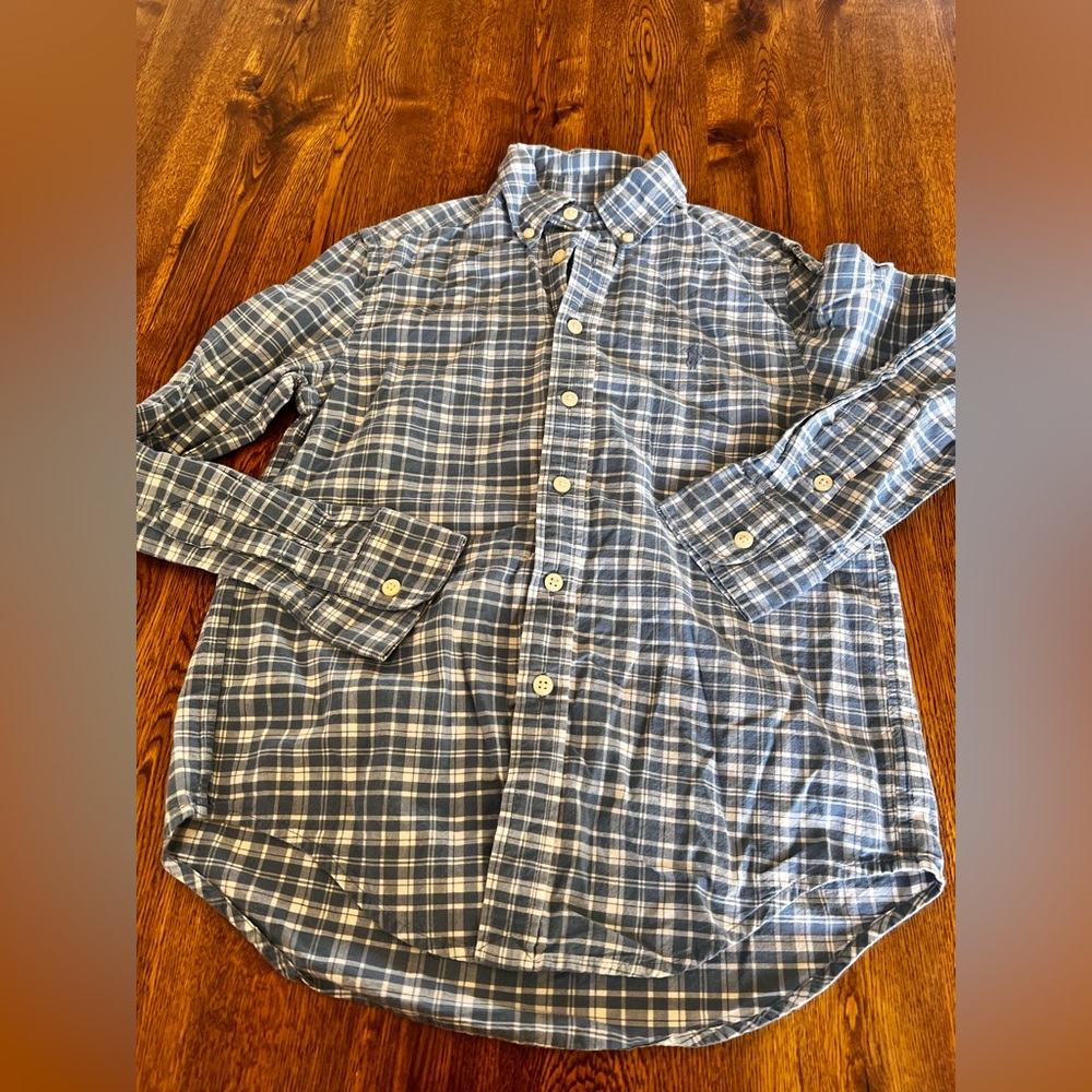 Ralph Lauren Boys Plaid Button Down Shirt Size 8